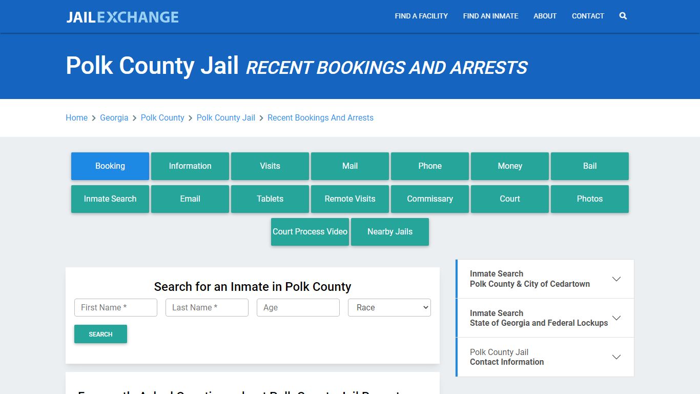 Polk County Jail GA Recent Arrests and Bookings - Jail Exchange