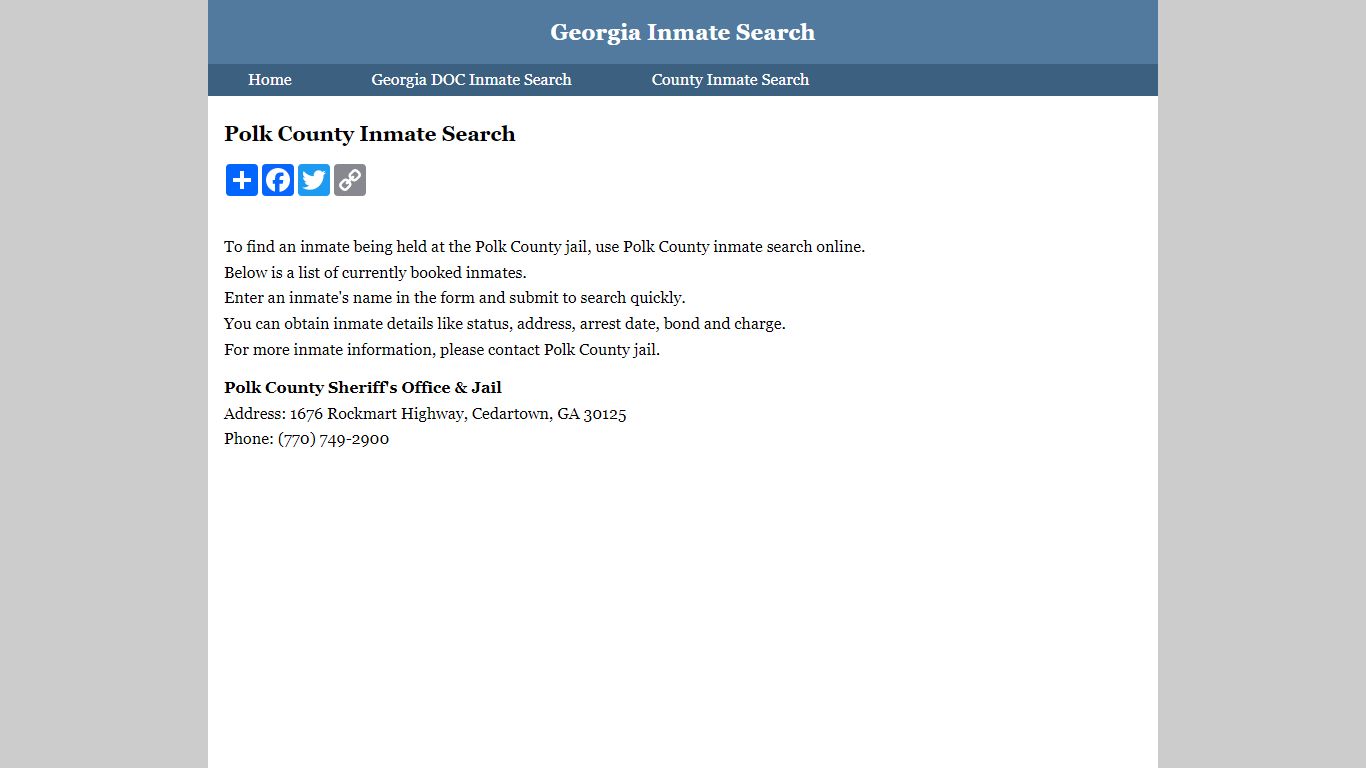 Polk County Inmate Search